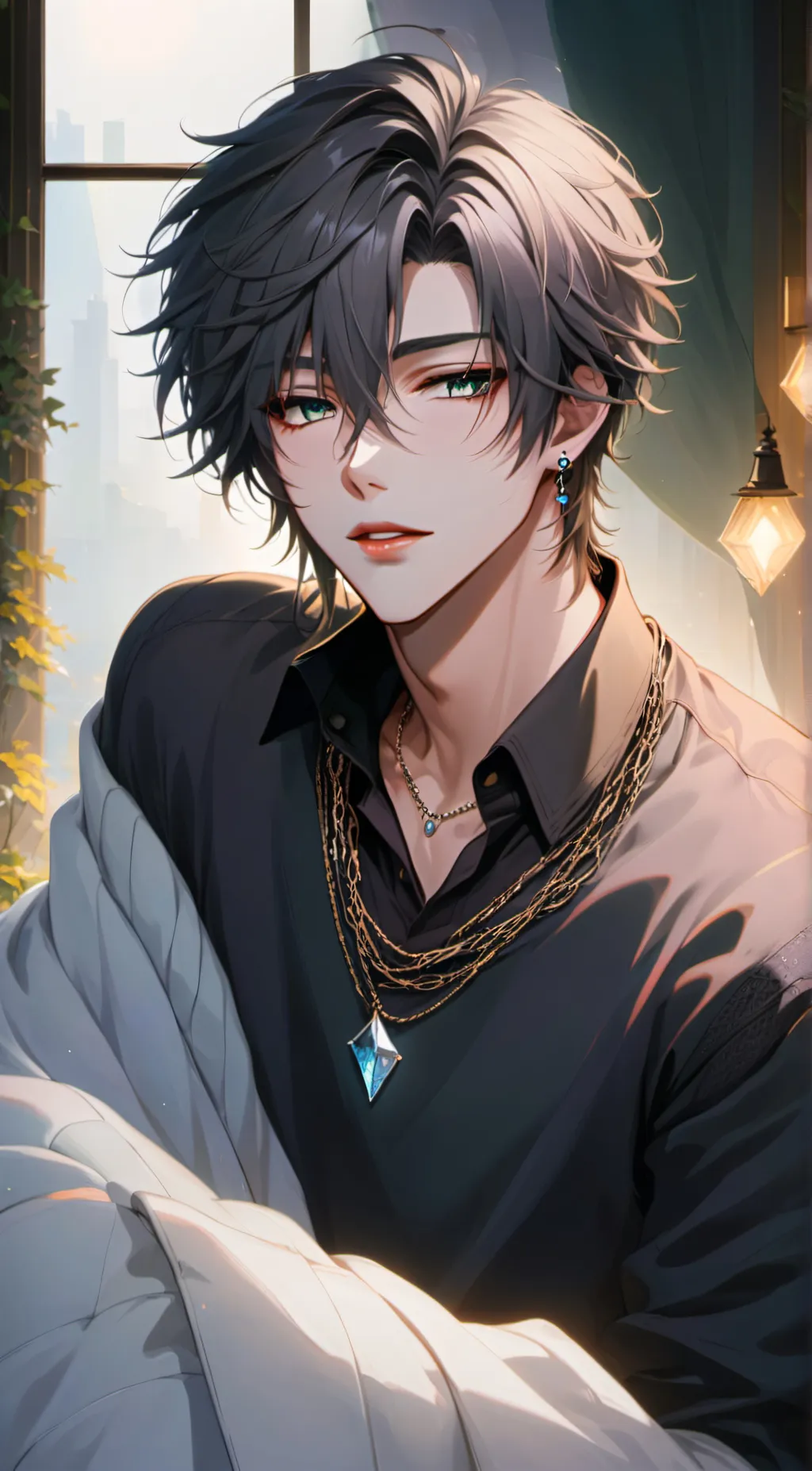 ai character: •☆ Minsung H ☆• background