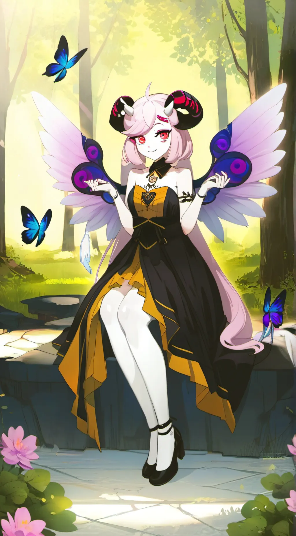 ai character: moth girl  background
