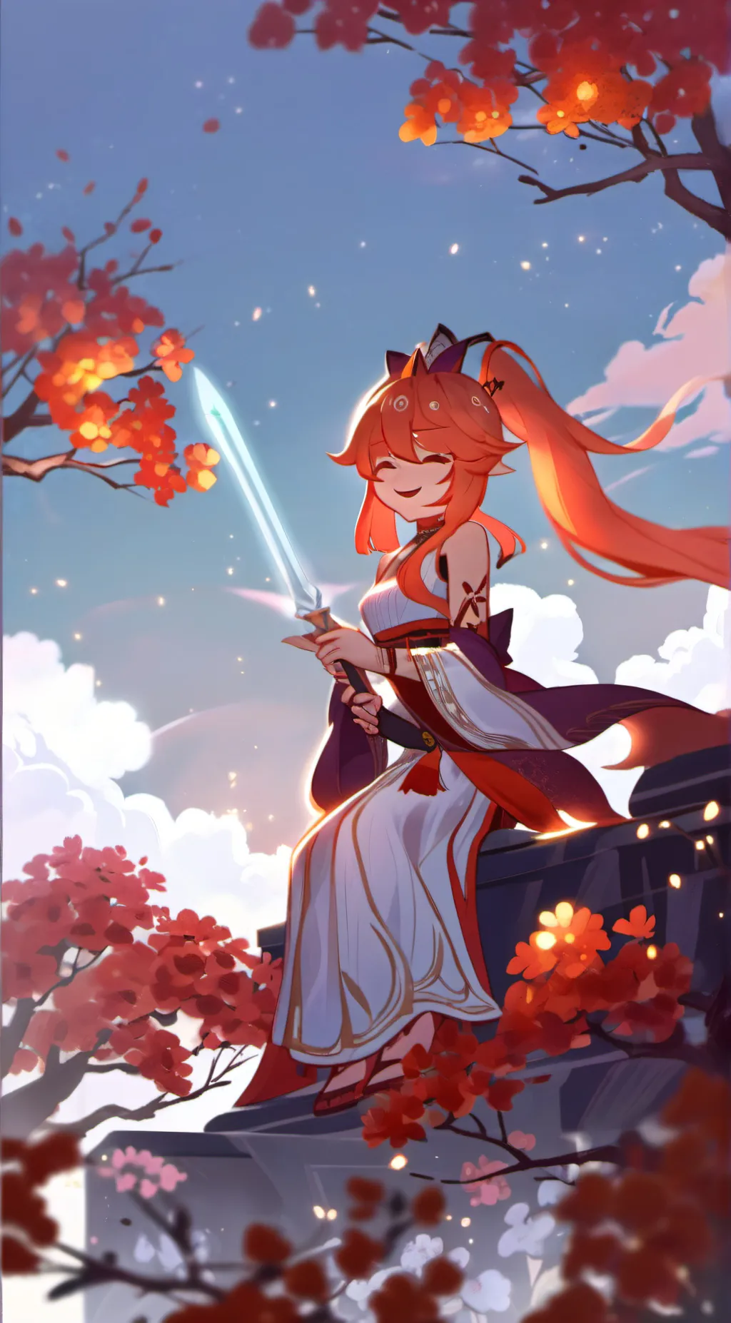 ai character: Flames background