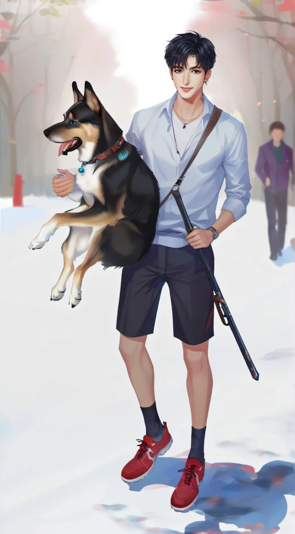 ai character: The dog protected background