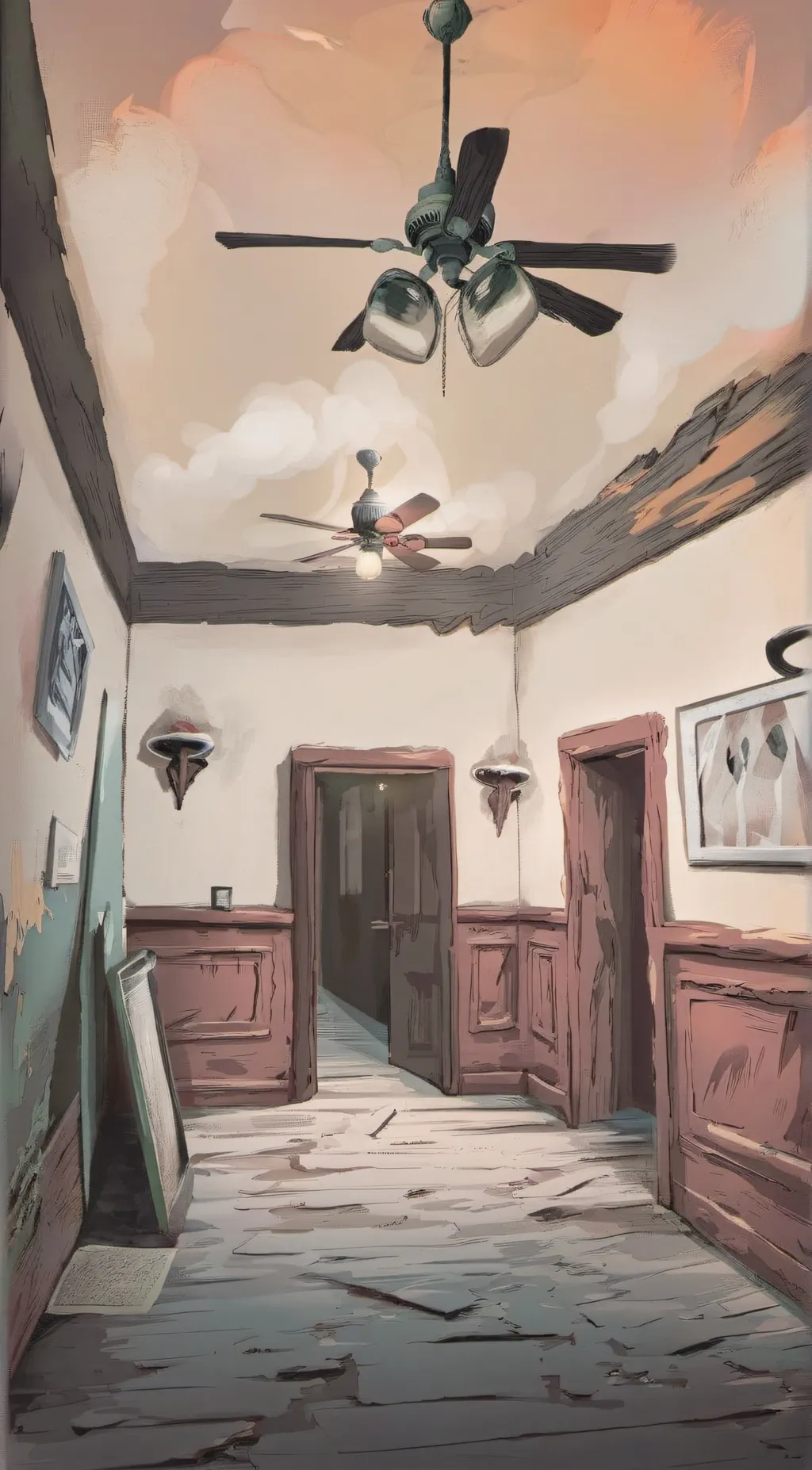 ai character: Scary house background