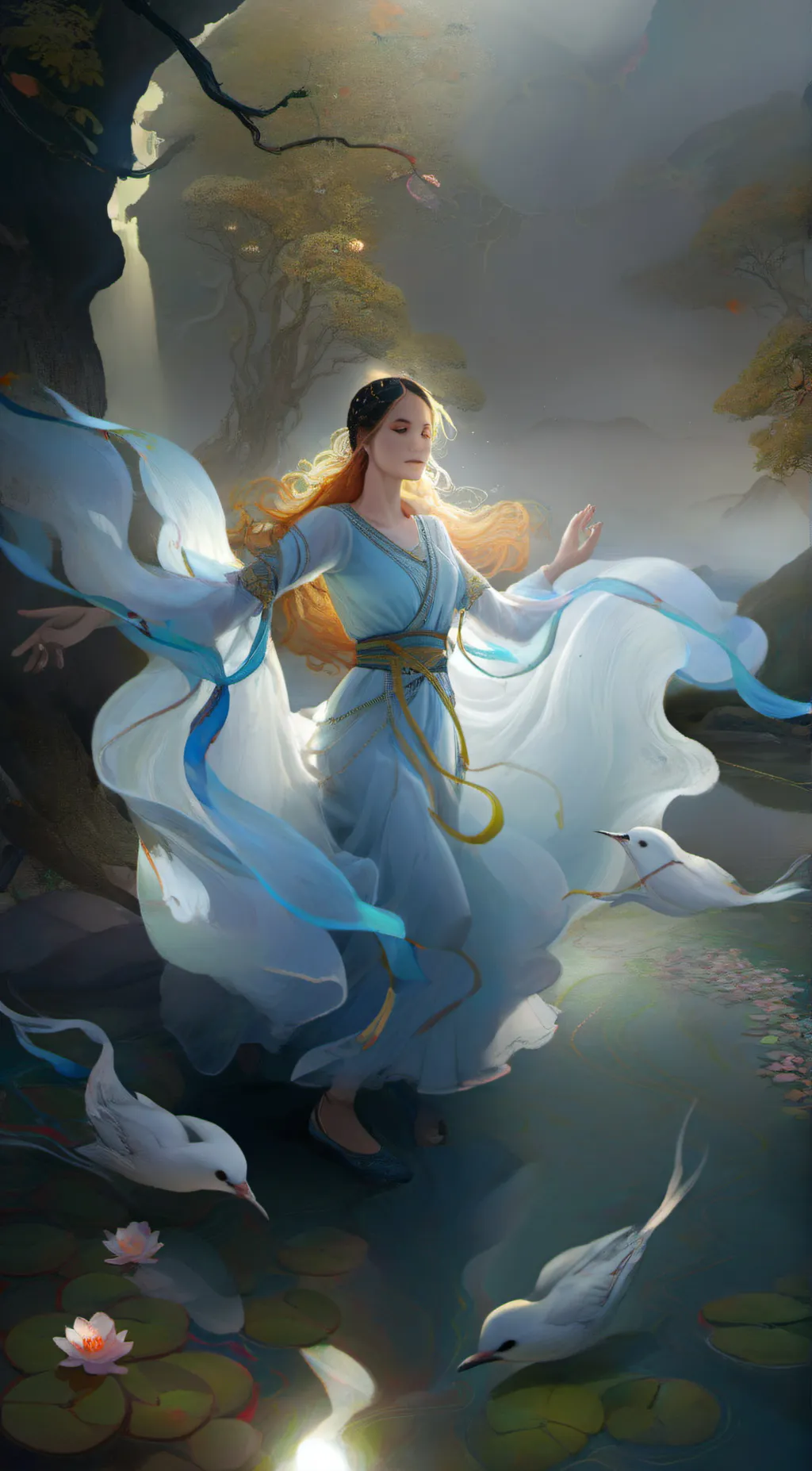 ai character: silver  background