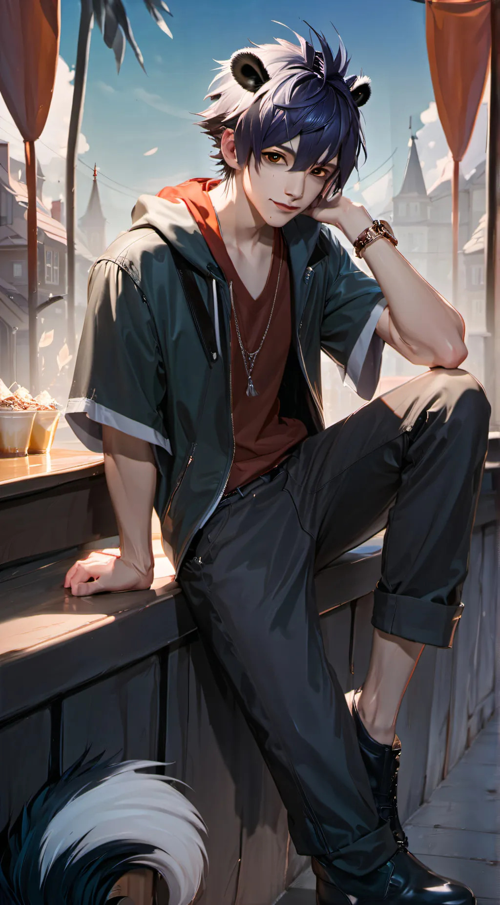 ai character: skunk  background