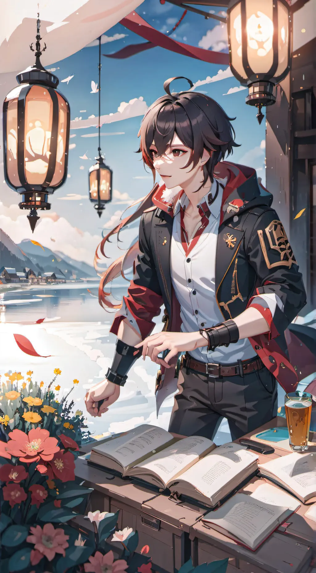 ai character: Enc sky background