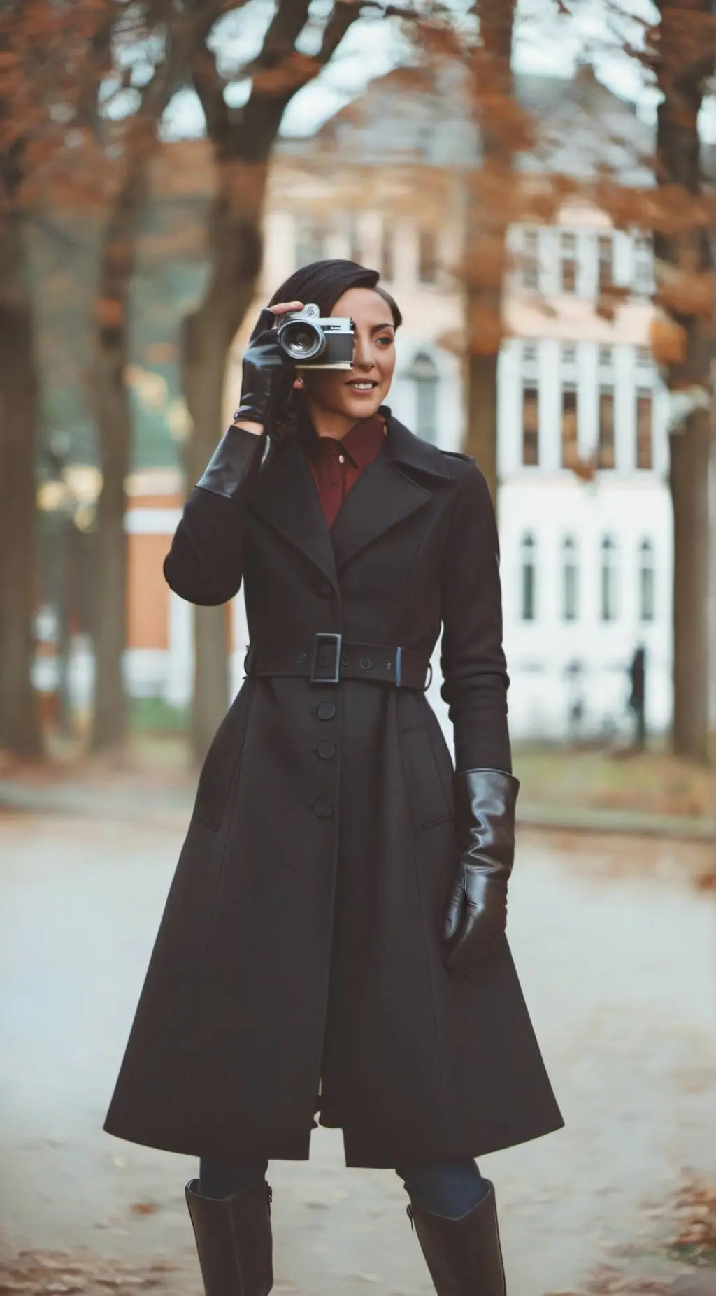 ai character: camera woman background