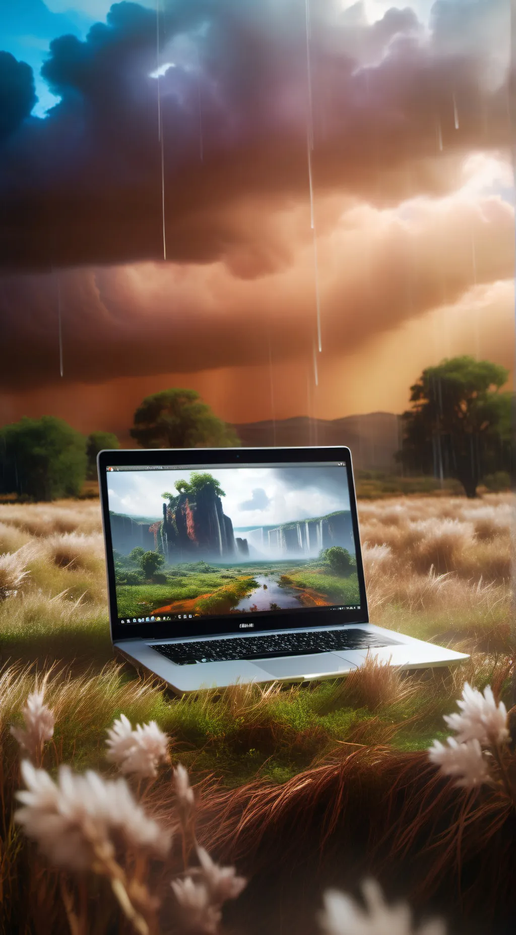 ai character: laptop  background