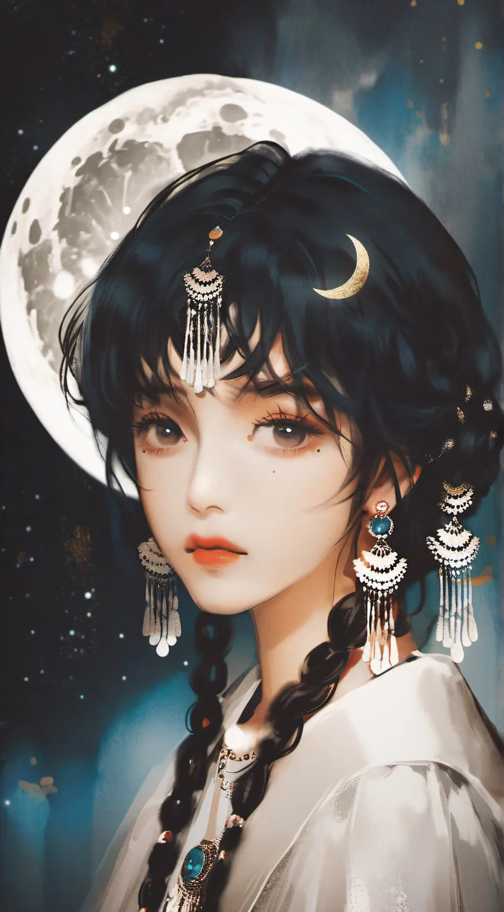 ai character: Moon *Moonie* background