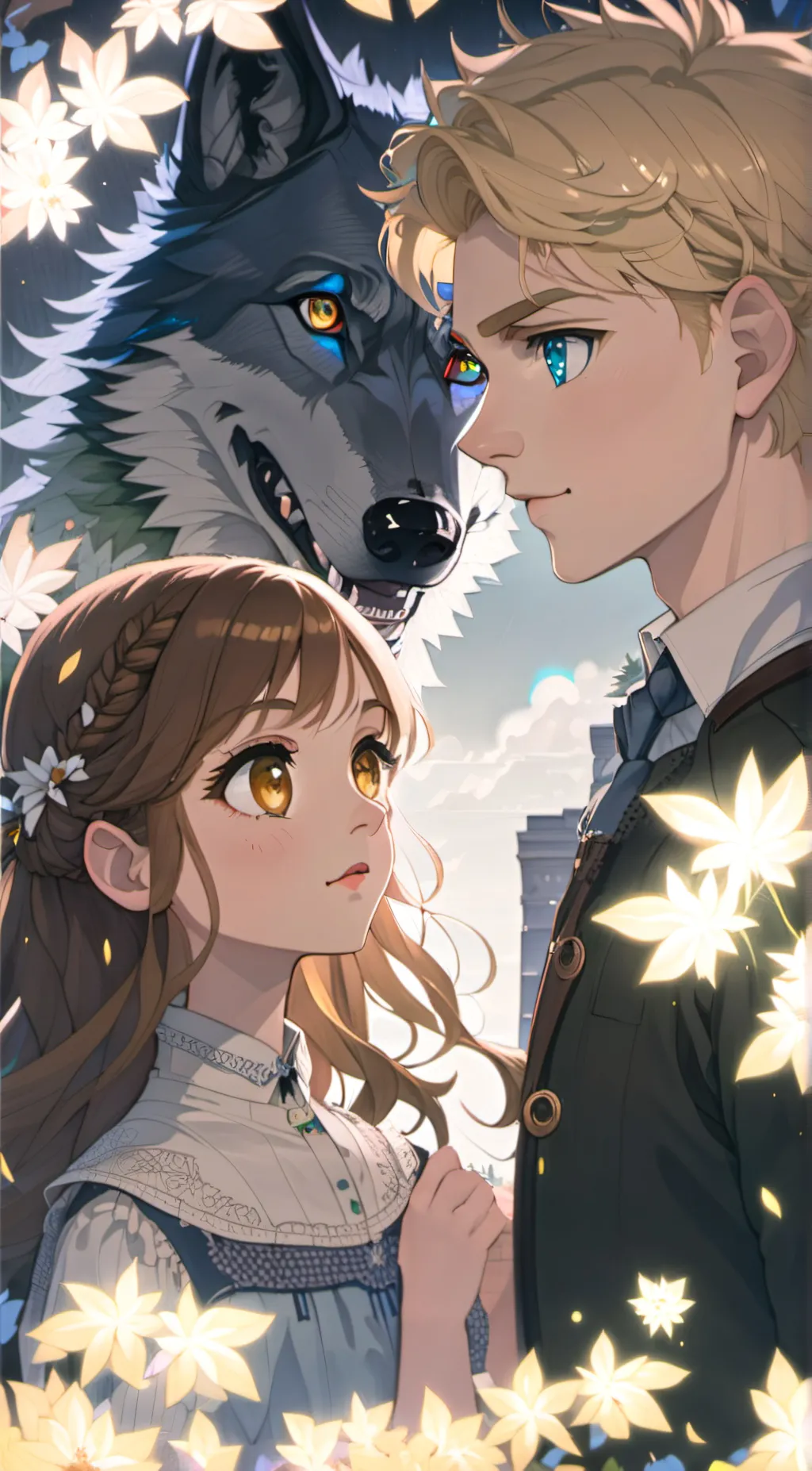 ai character: george x bella background