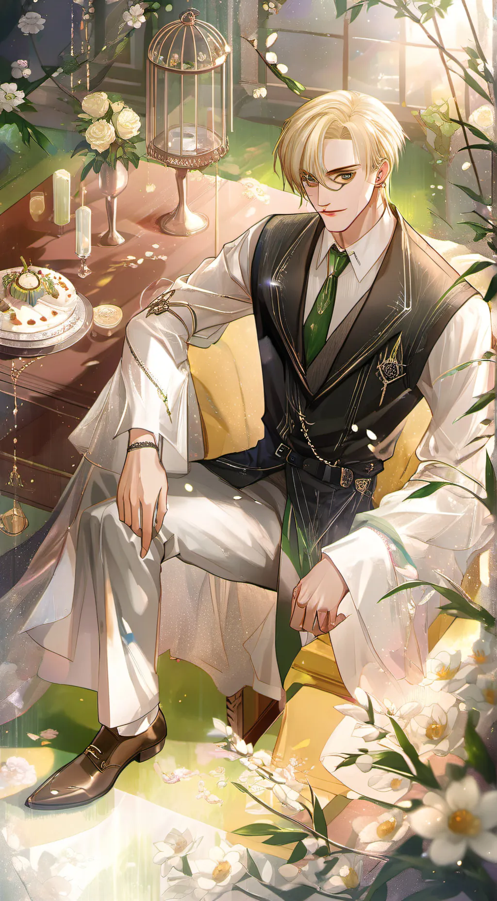 ai character: Malfoy manor background