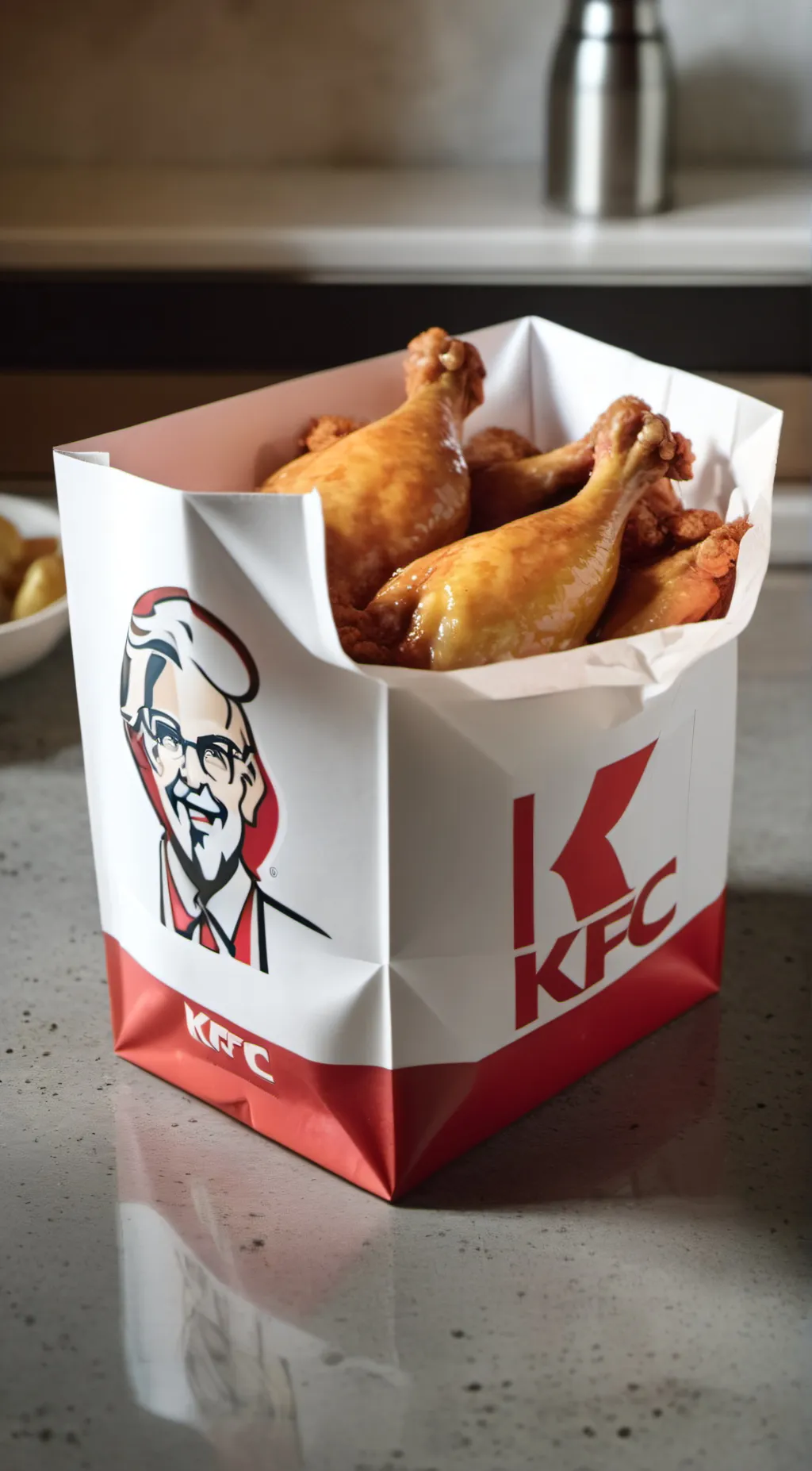 ai character: KFC chicken background