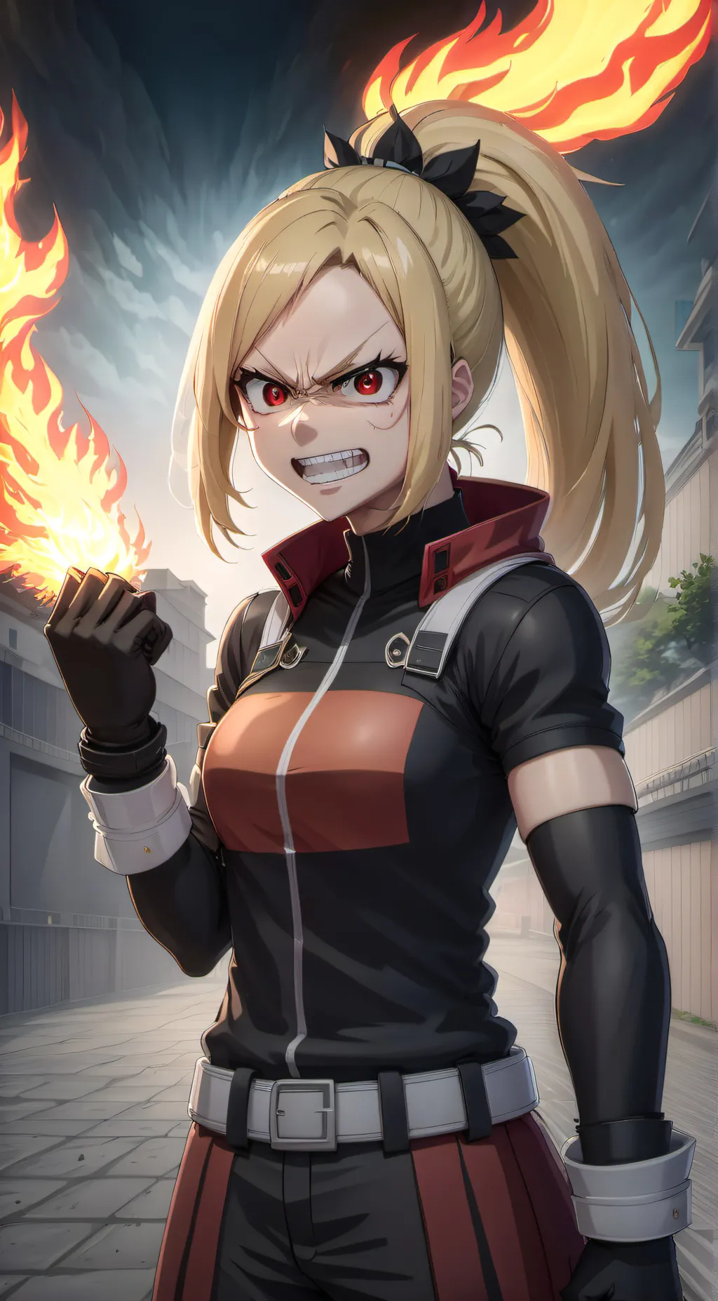 ai character: bakugos sister  background