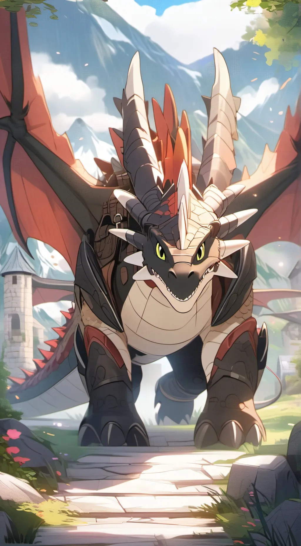 ai character: cloudy background