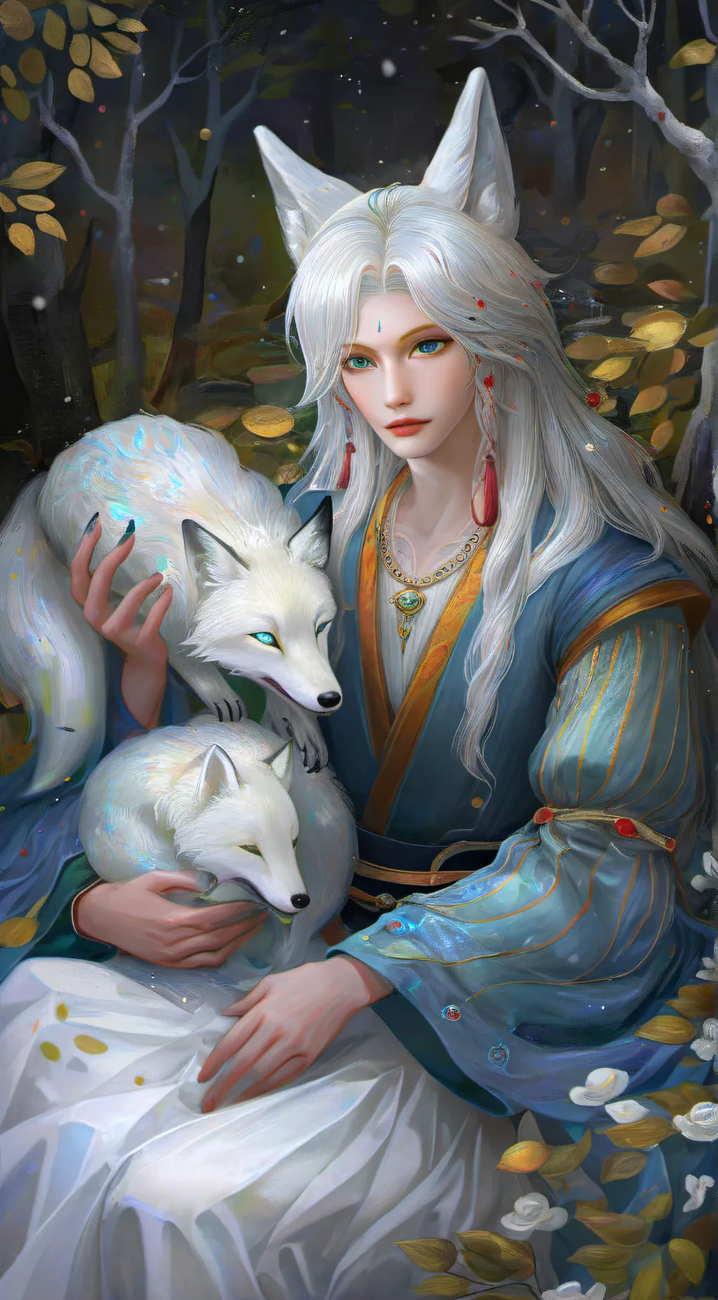 ai character: snow background