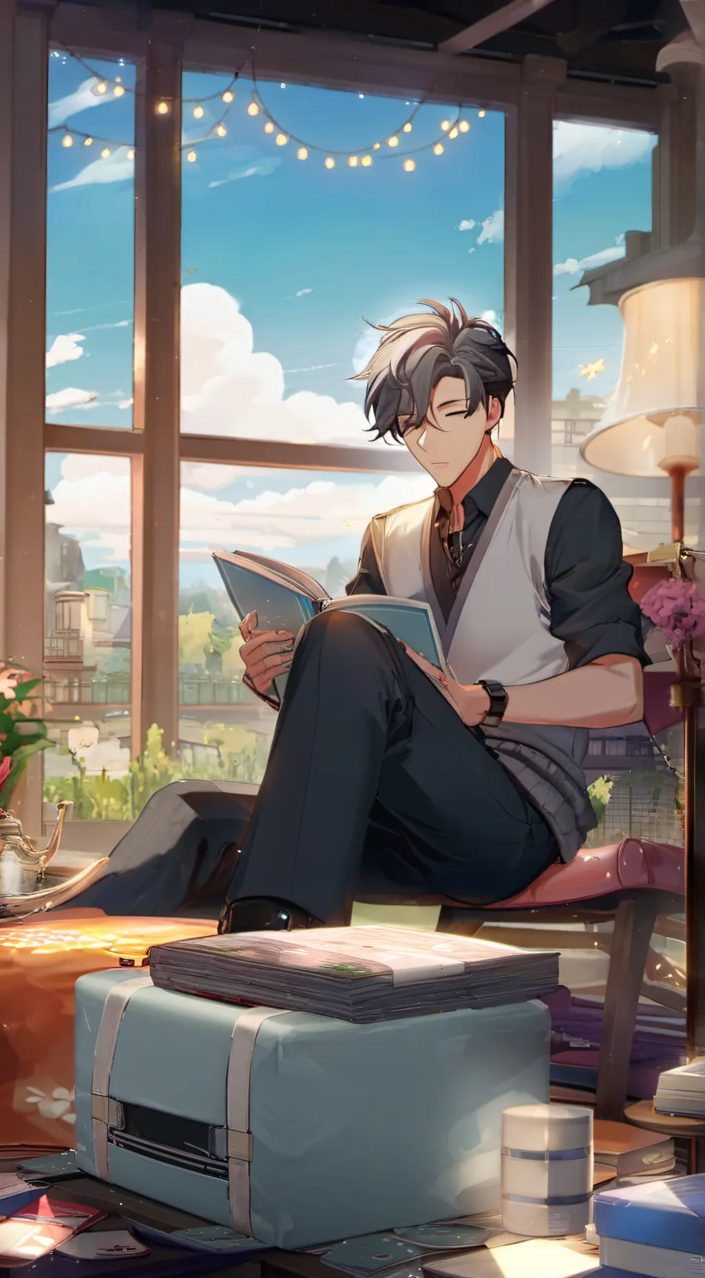 ai character: Light  background