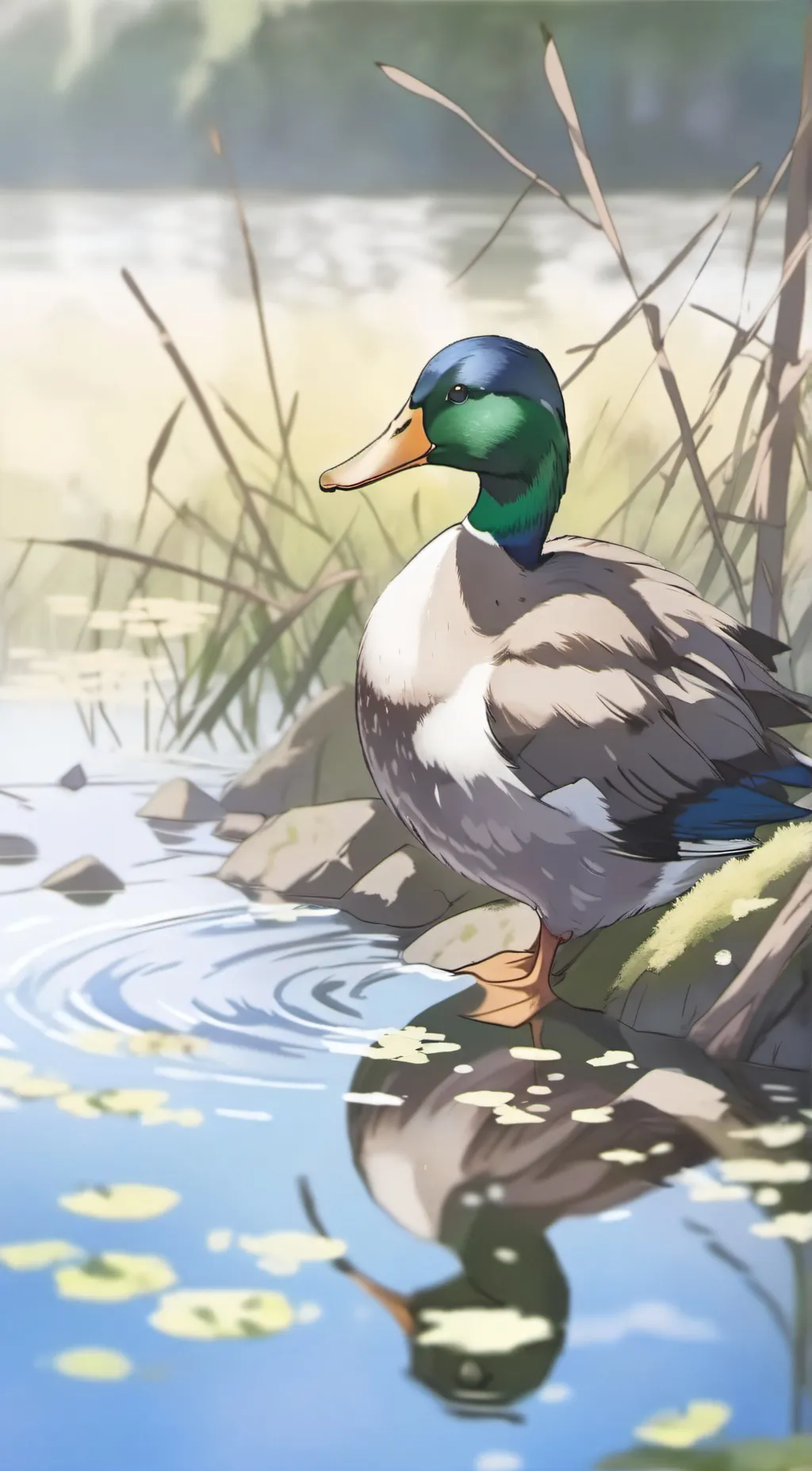 ai character: mallard background