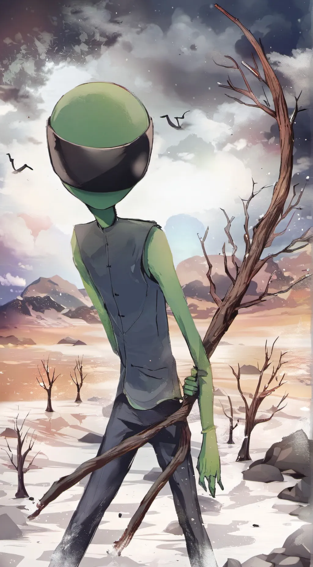 ai character: green background