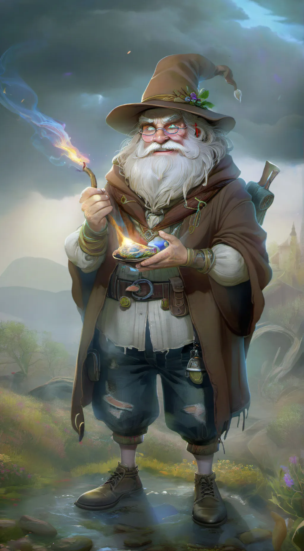 ai character: Magic hobo background