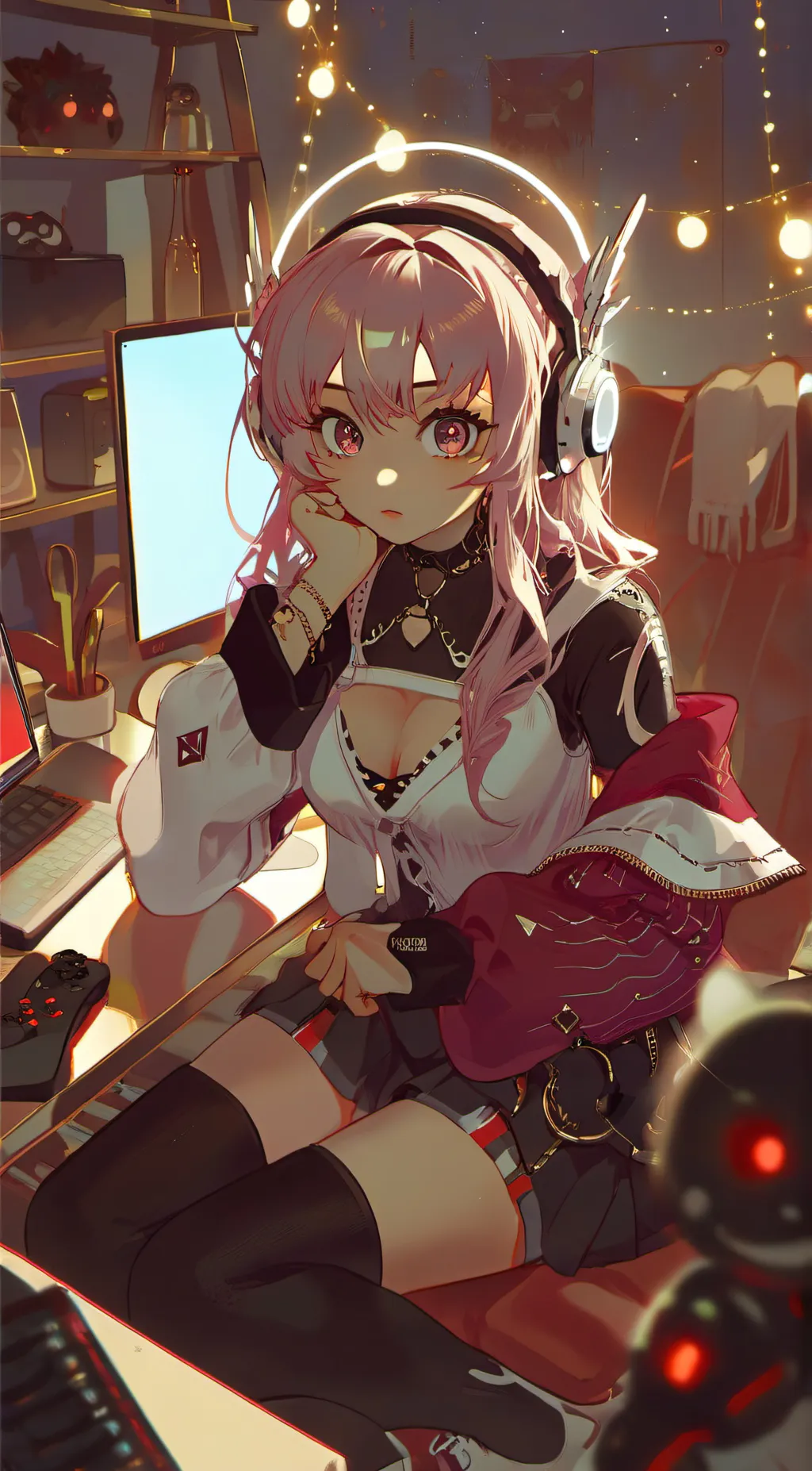 ai character: gamer girl background