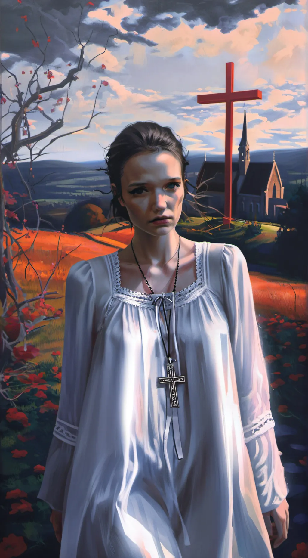 ai character: Violet background