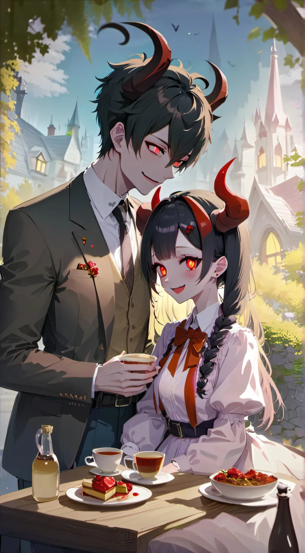 ai character: Katie and Kai  background