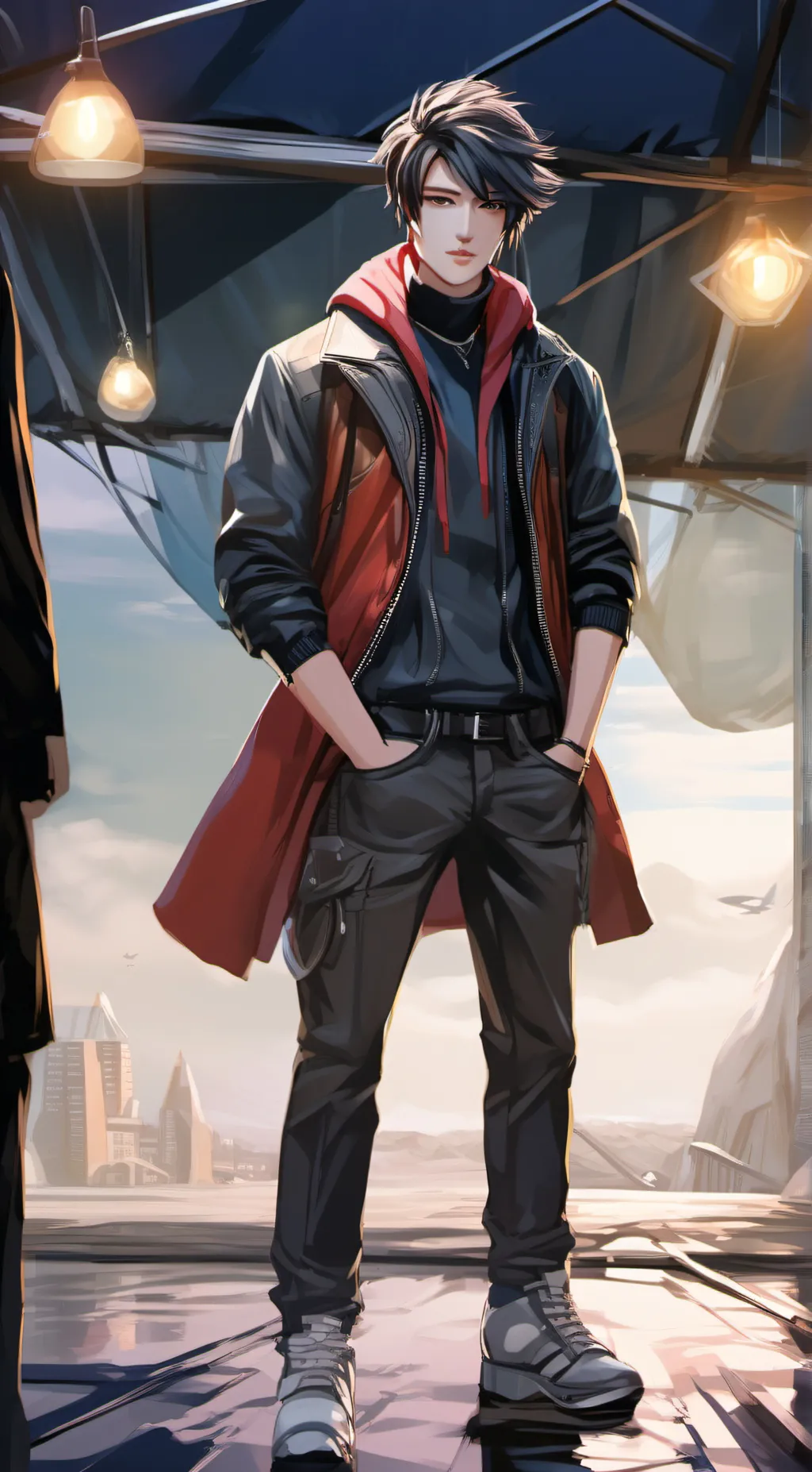 ai character: ash background