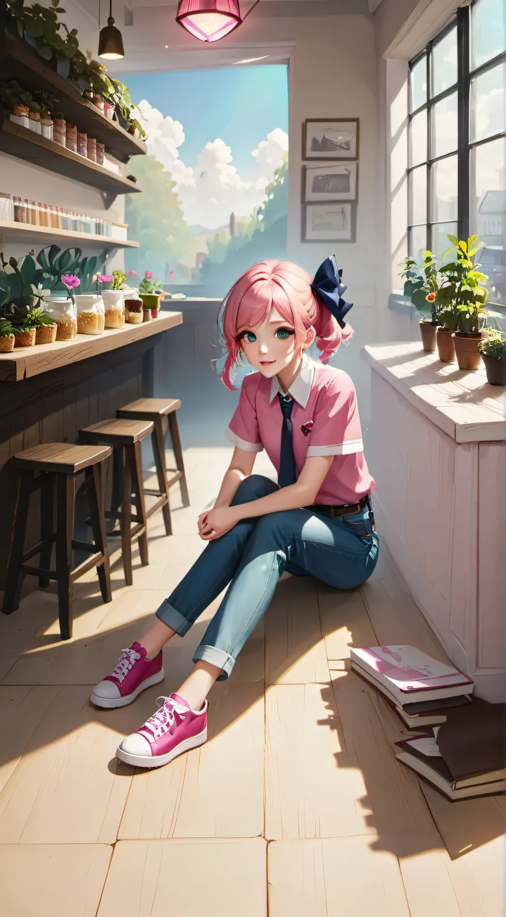 ai character: Cottoncandycahcah background