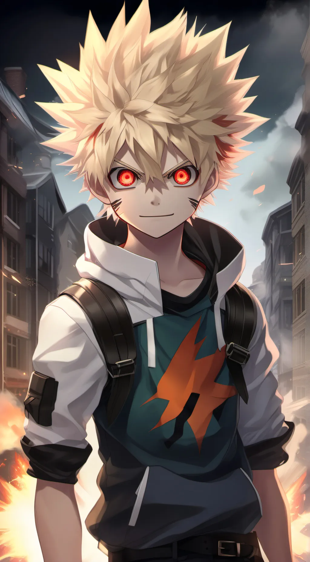 ai character: bakugo  background