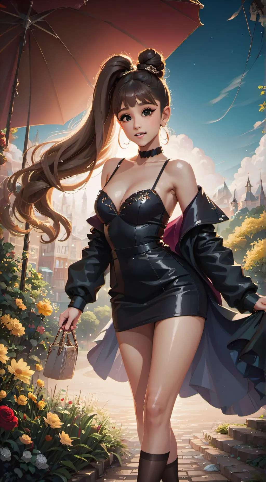 ai character: ariana grande background