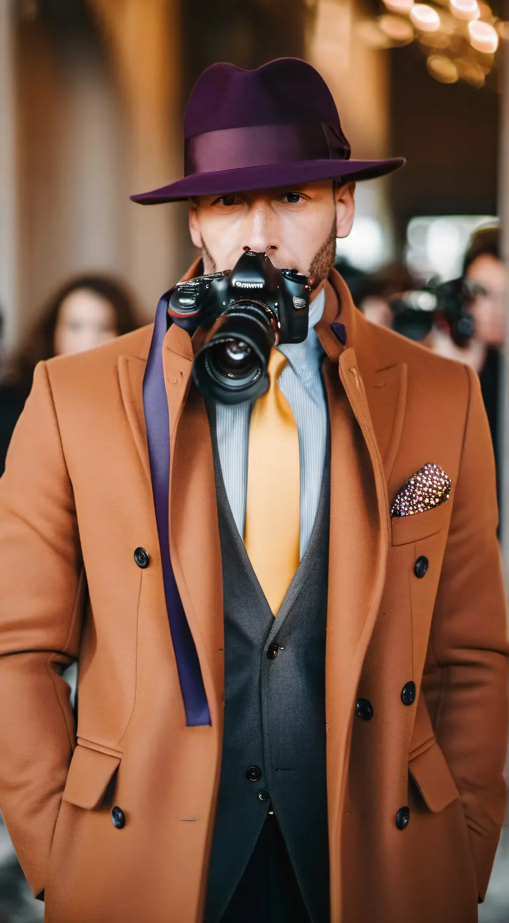 ai character: simp camera man  background