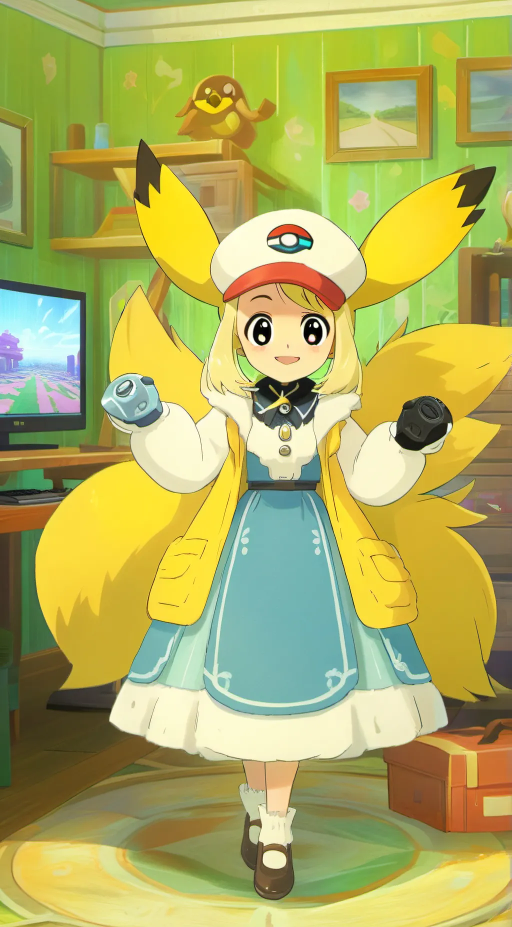 ai character: pikachu background