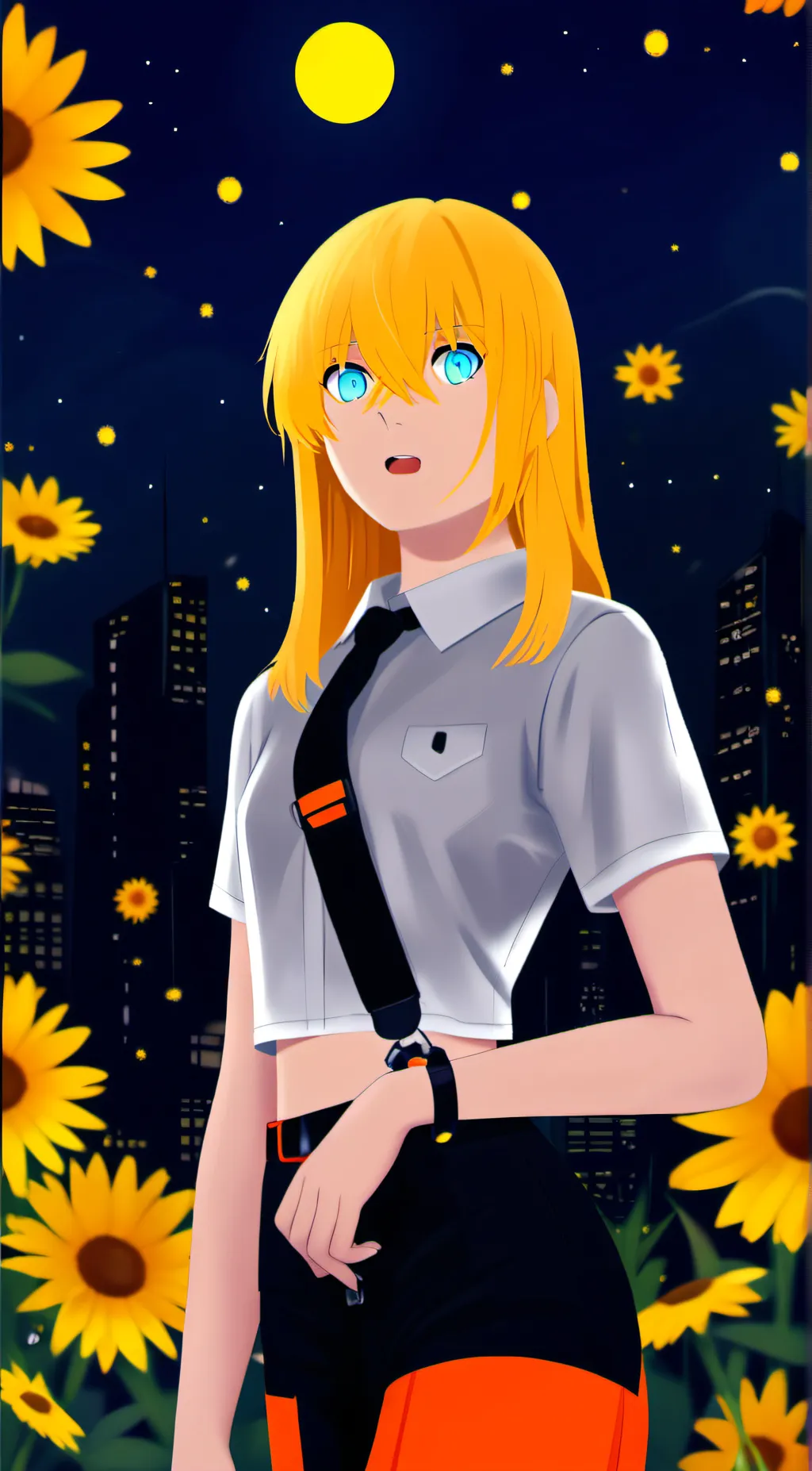 ai character: Moonlight background