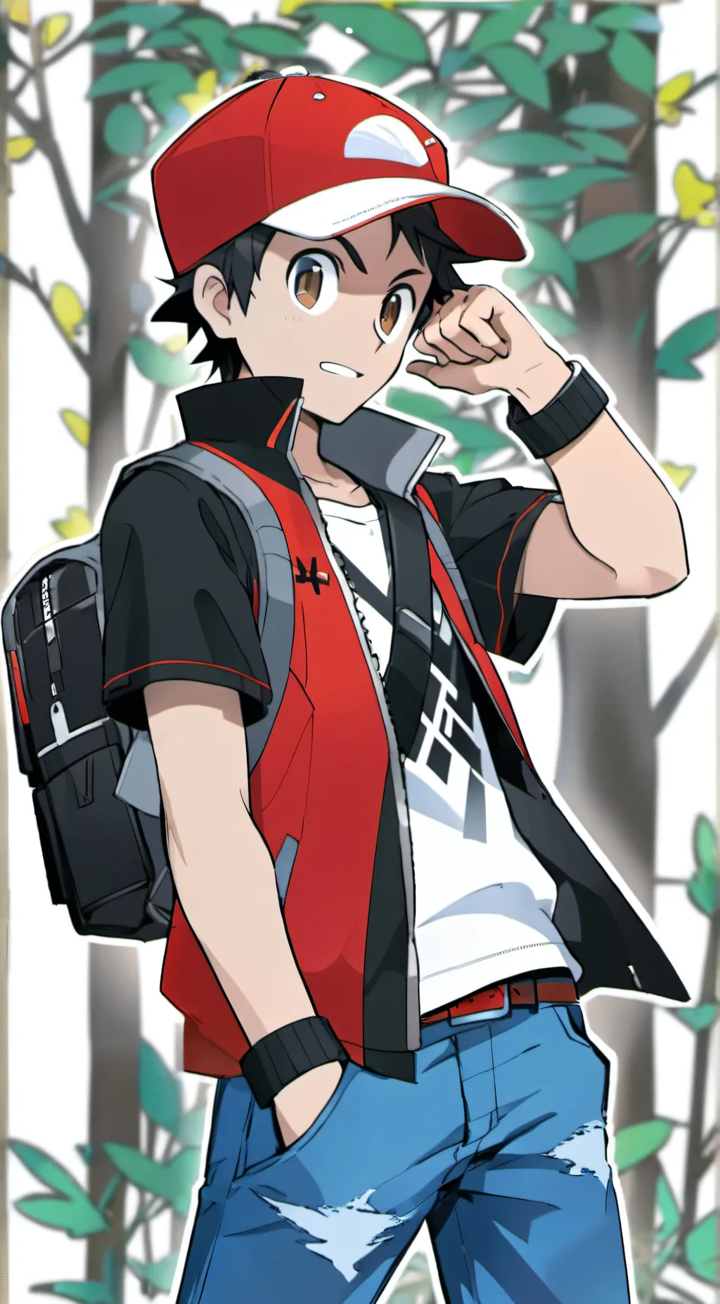 ai character: Red background