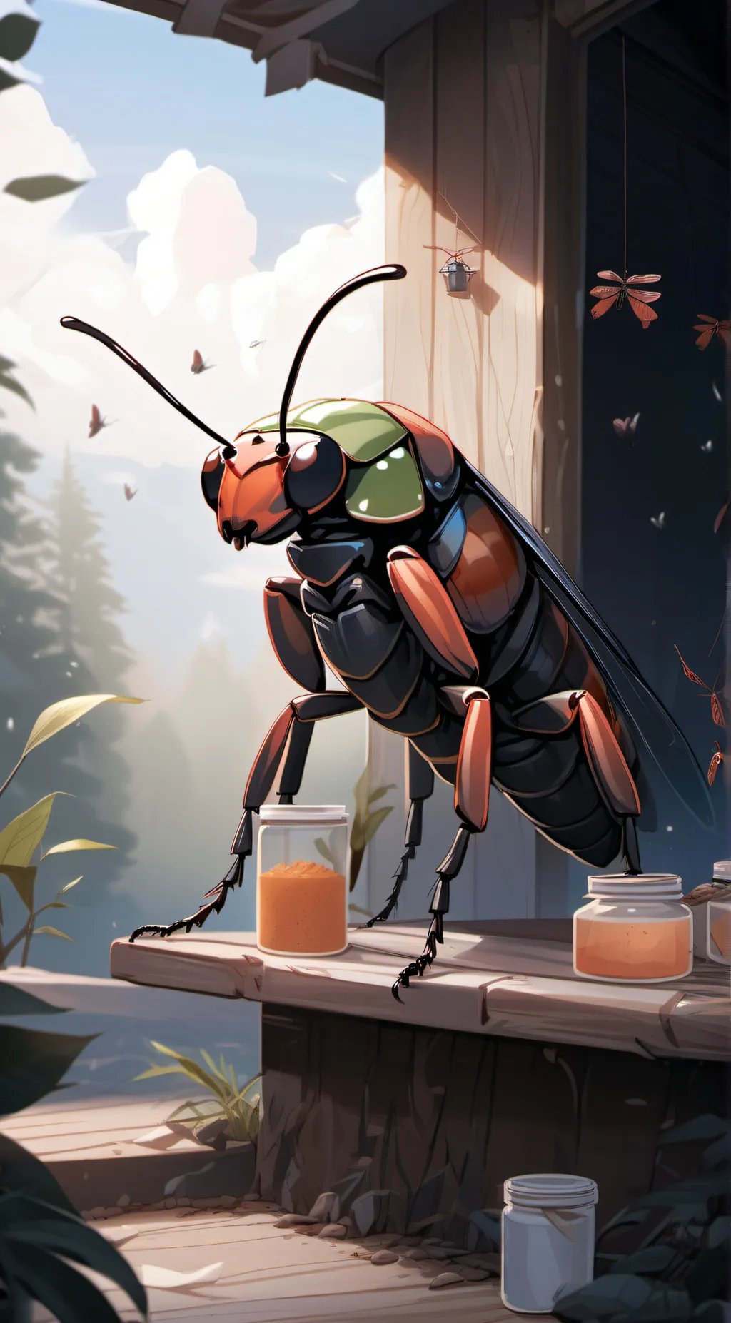 ai character: bugsnax Minecraft  background