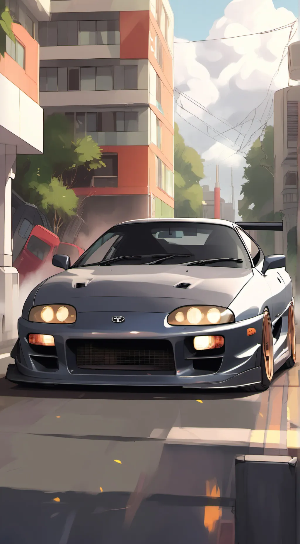 ai character: TOYOTA SUPRA MK4  background