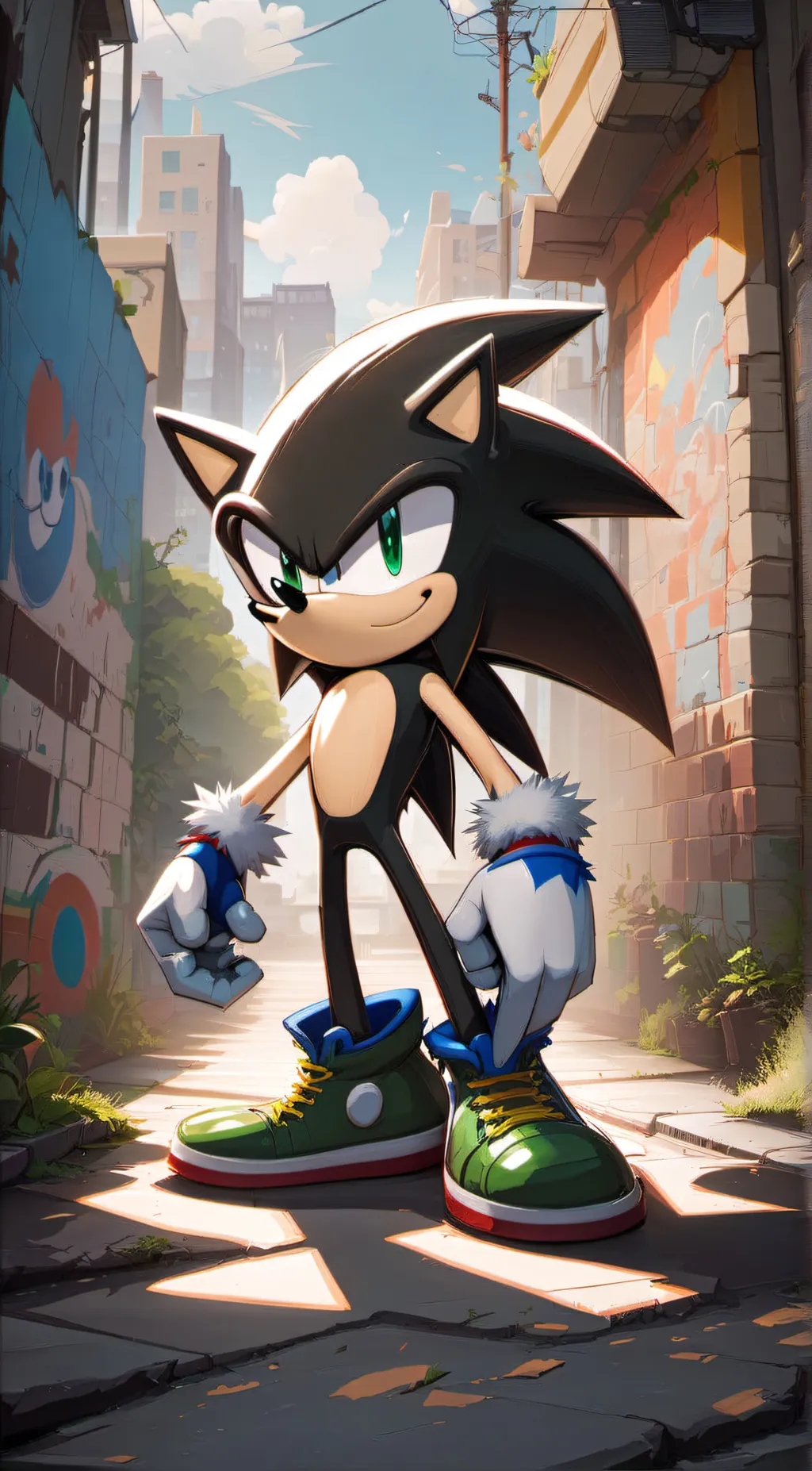 ai character: silver Kate moss background