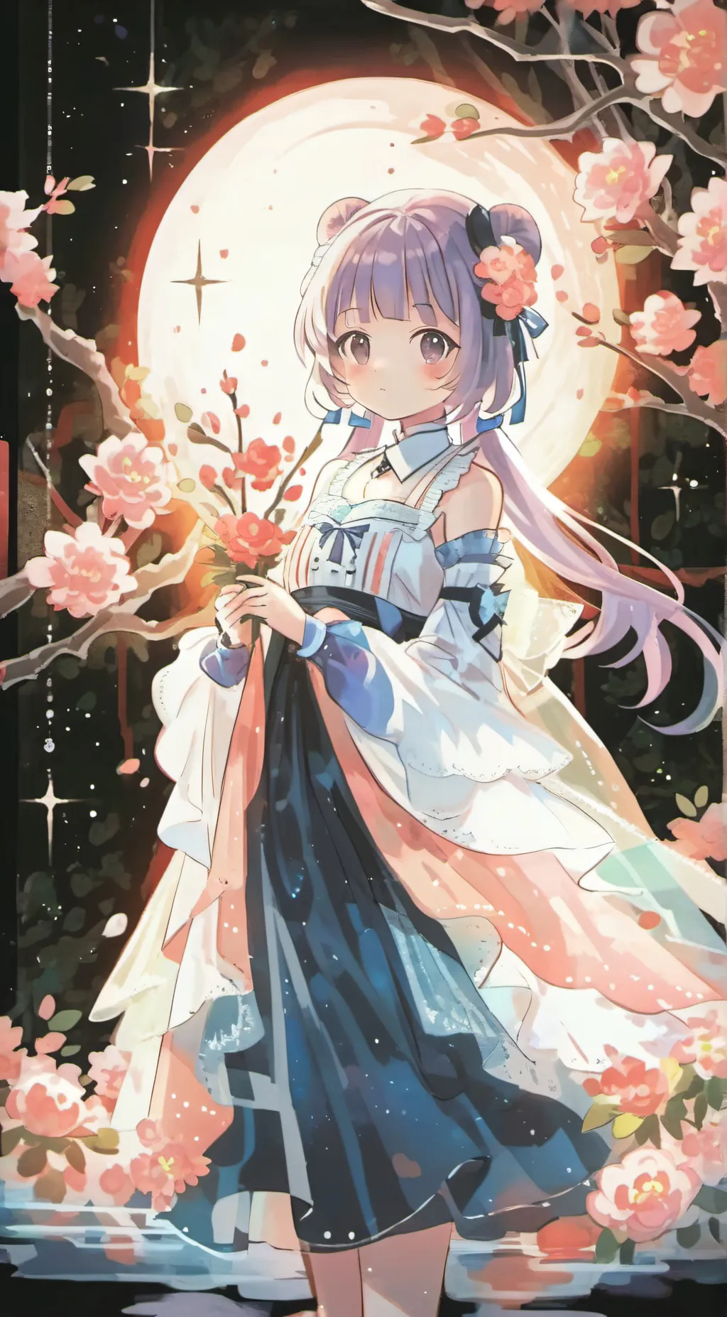 ai character: violet background