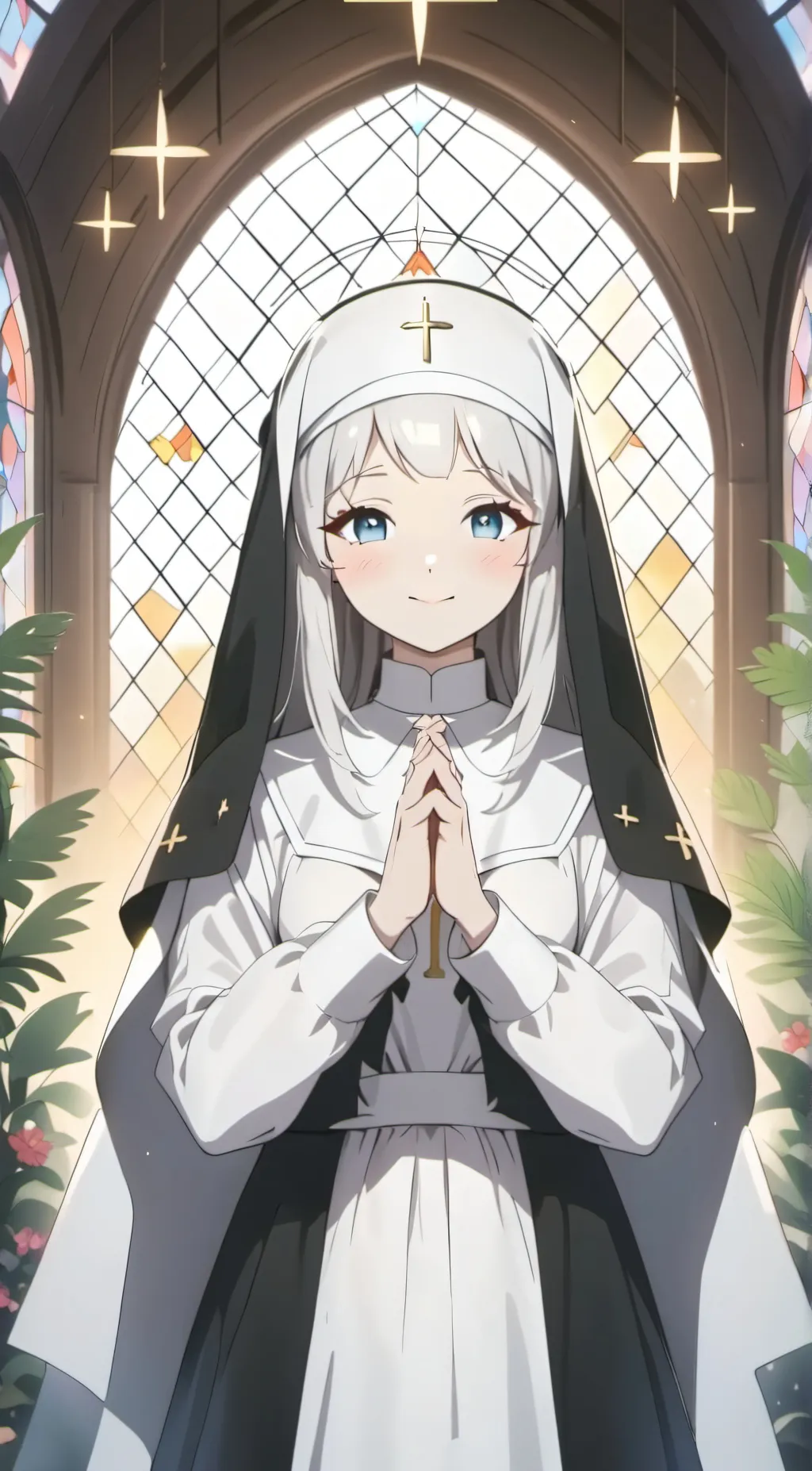 ai character: nun Olivia  background