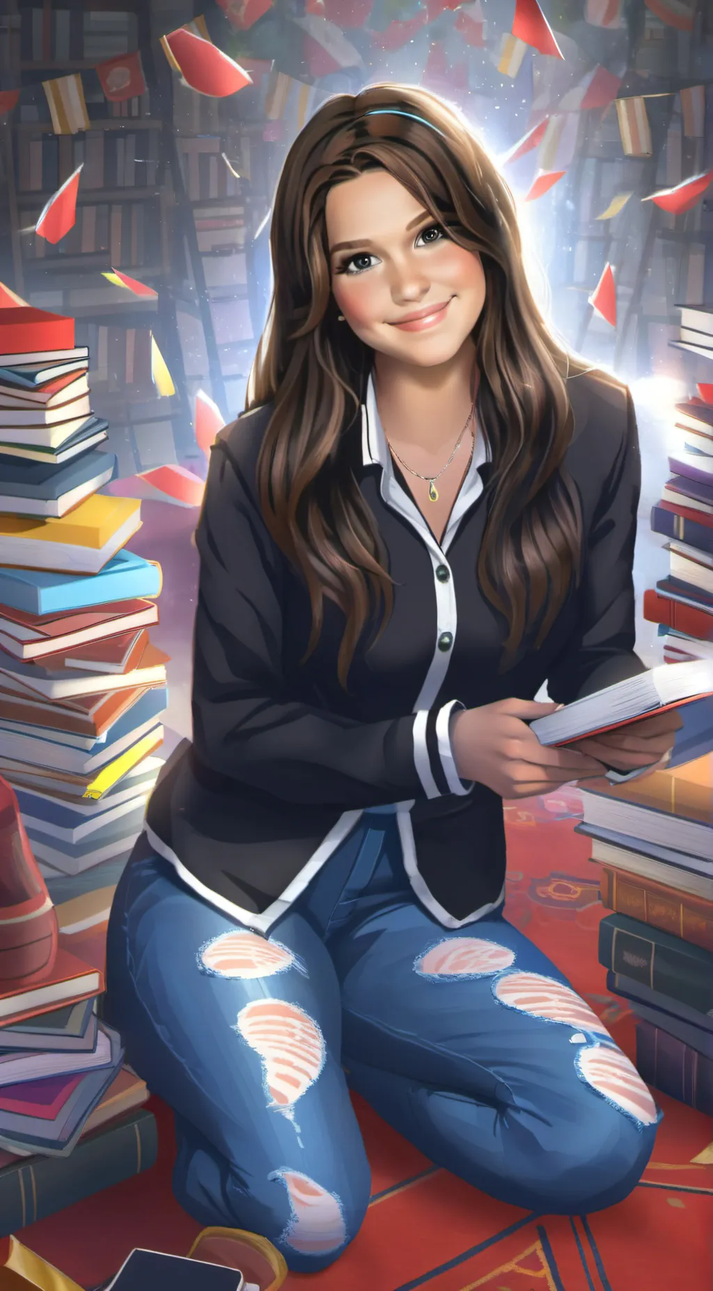 ai character: cheerleader  background