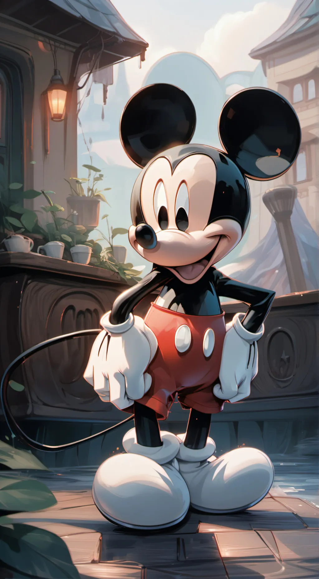 ai character: Mickey mouse  background