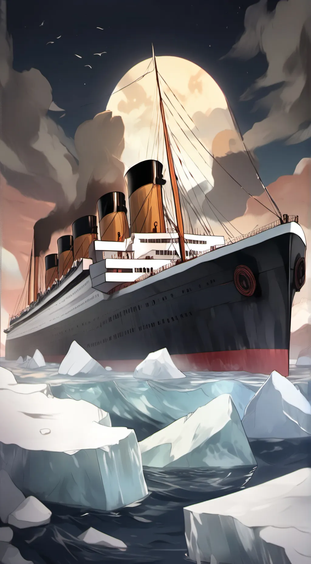 ai character: Titanic  background