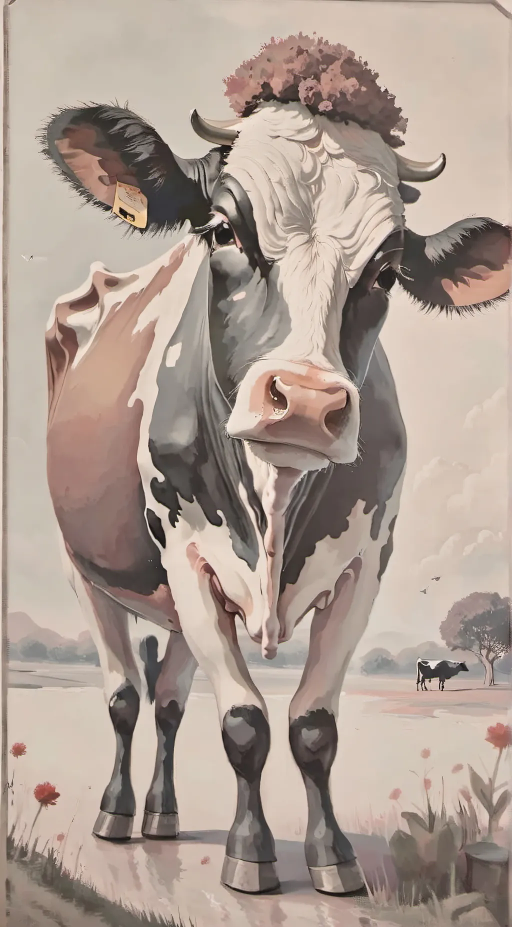 ai character: judgemental cow background