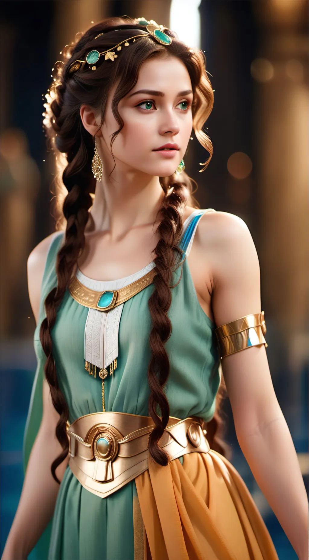 ai character: Emerald background