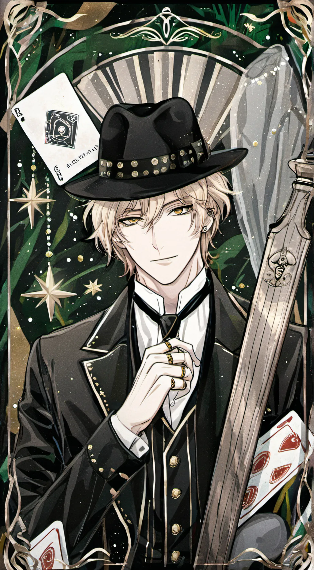 ai character: Caine  background