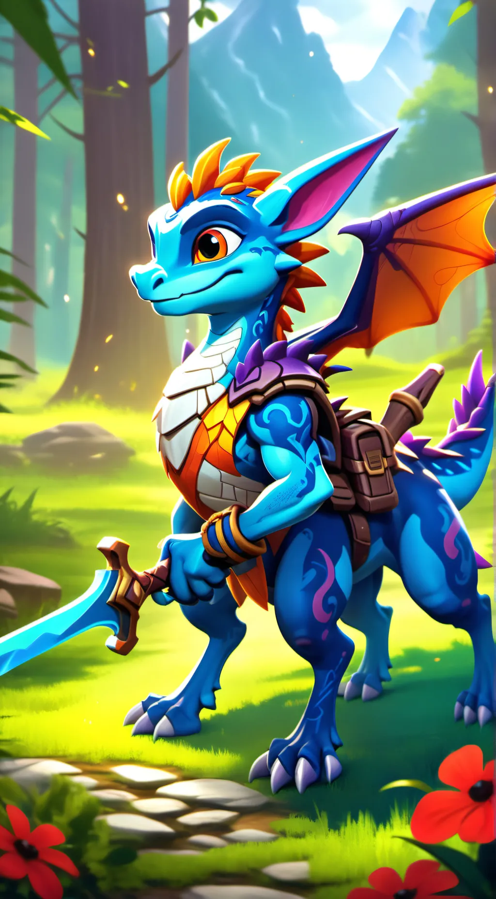 ai character: bluey  background