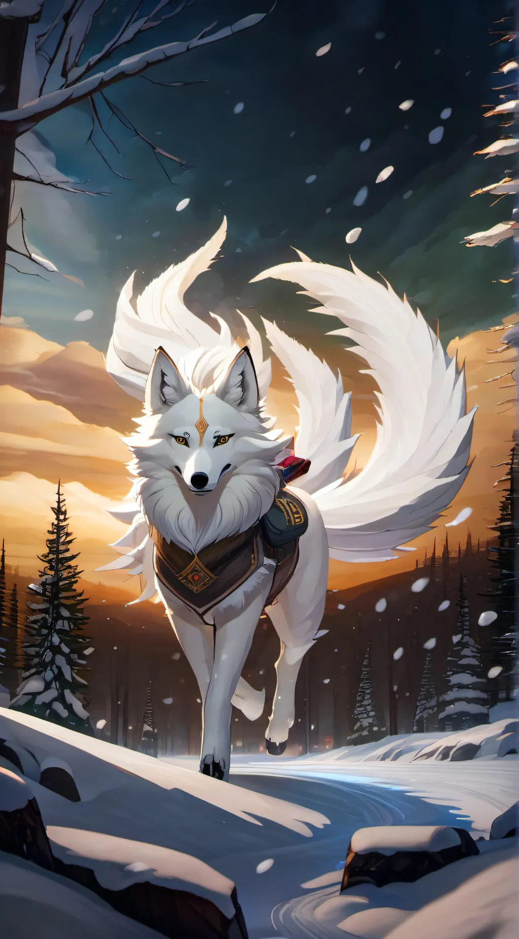 ai character: Princess snow background