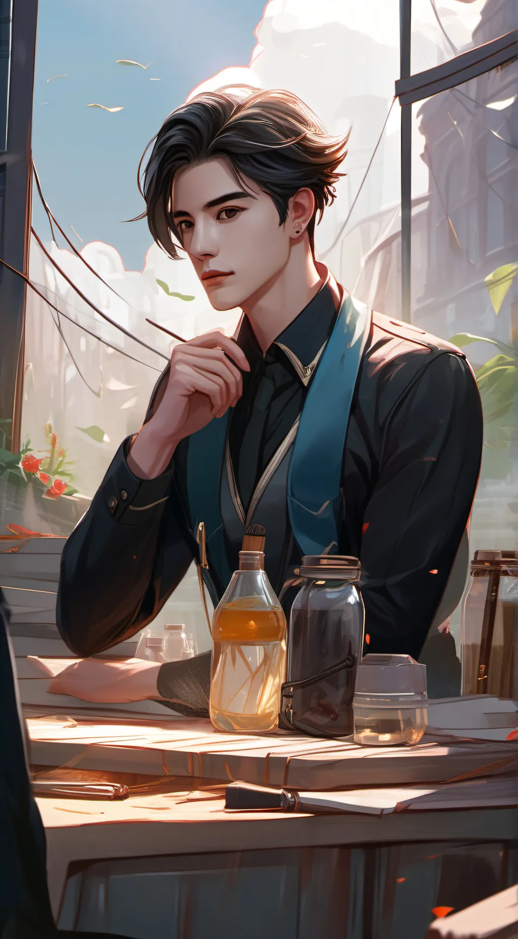 ai character: Zack  background