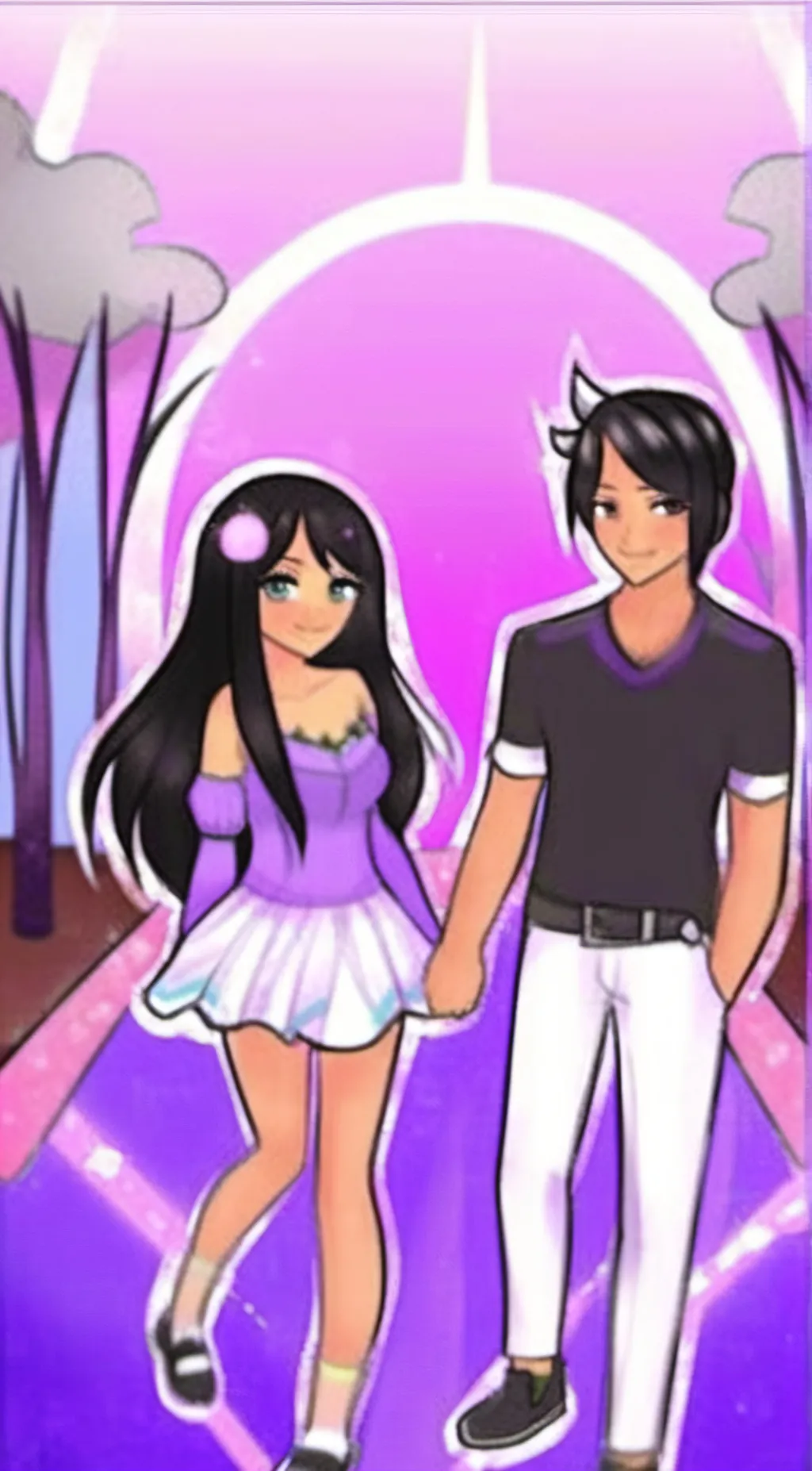 ai character: Aphmau and Aaron background