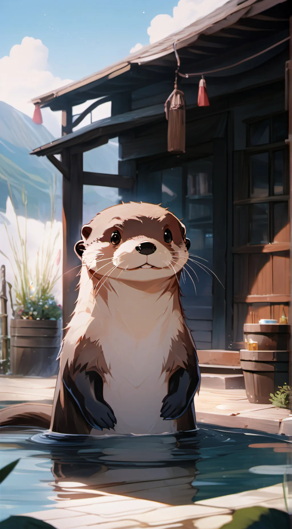 ai character: Rain background