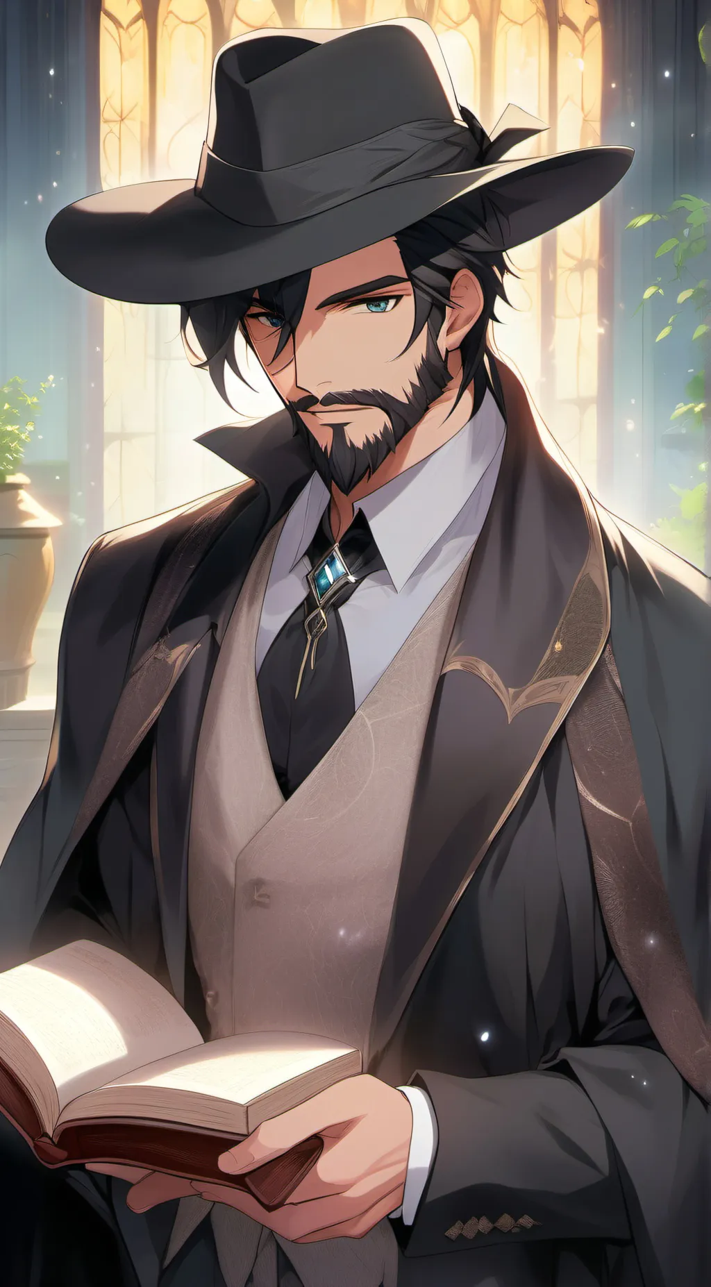 ai character: Staro Black background