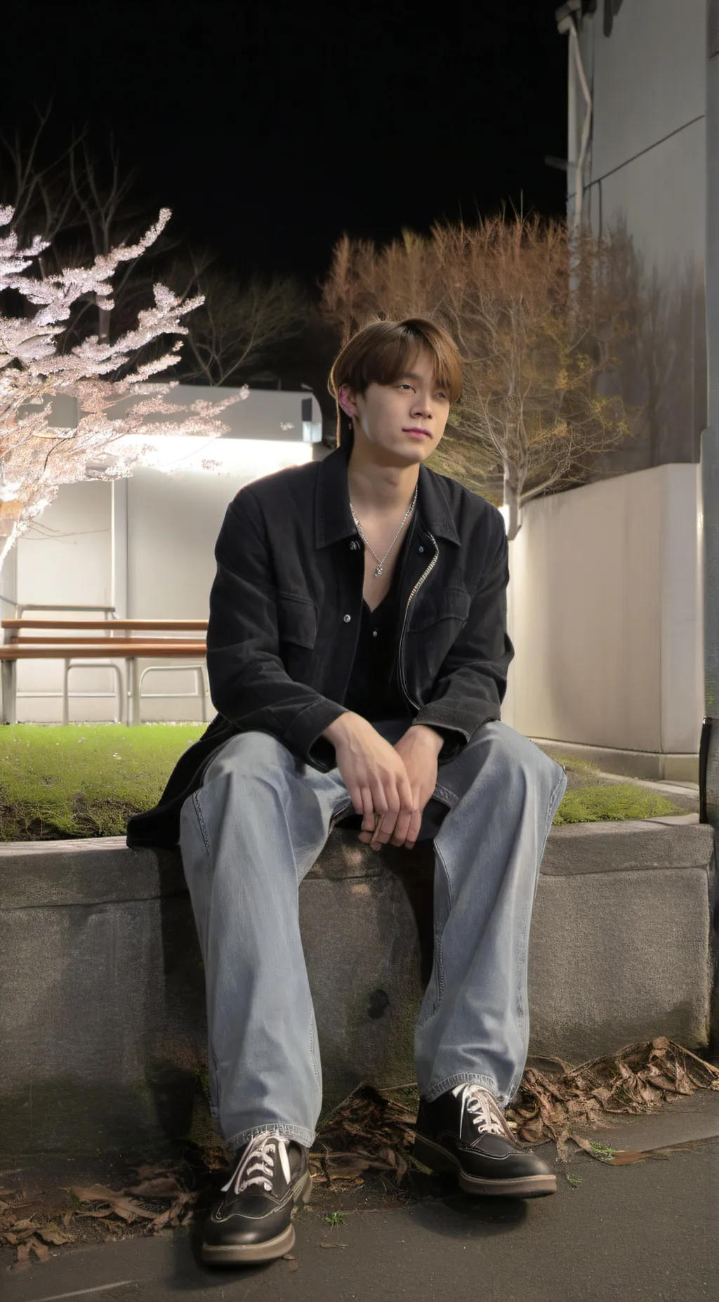 ai character: Pond background